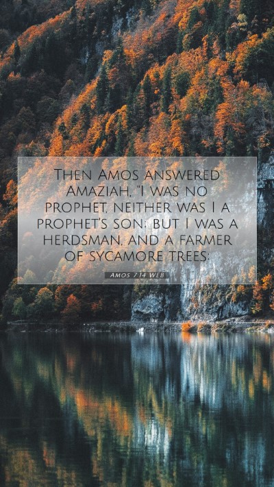 Picture 07 - Amos 7:14 WEB Mobile Phone Wallpaper - Then Amos answered Amaziah,