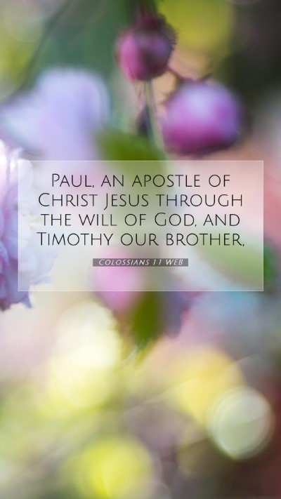 Picture 07 - Colossians 1:1 WEB Mobile Phone Wallpaper - Paul, an apostle of Christ Jesus through the will - Mobile Bible Verse Wallpaper