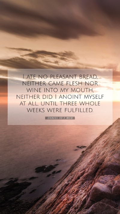 Picture 07 - Daniel 10:3 WEB Mobile Phone Wallpaper - I ate no pleasant bread, neither came flesh nor - Mobile Bible Verse Wallpaper