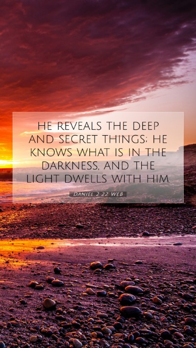 Picture 07 - Daniel 2:22 WEB Mobile Phone Wallpaper - he reveals the deep and secret things; he knows - Mobile Bible Verse Wallpaper