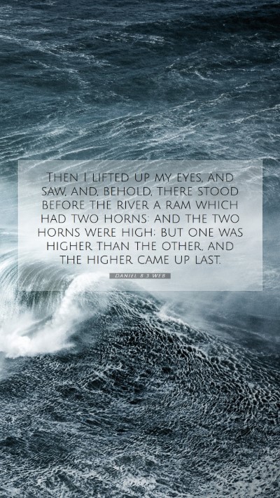 Picture 07 - Daniel 8:3 WEB Mobile Phone Wallpaper - Then I lifted up my eyes, and saw, and, behold, - Mobile Bible Verse Wallpaper