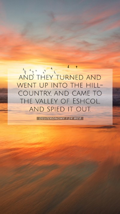Picture 07 - Deuteronomy 1:24 WEB Mobile Phone Wallpaper - and they turned and went up into the - Mobile Bible Verse Wallpaper