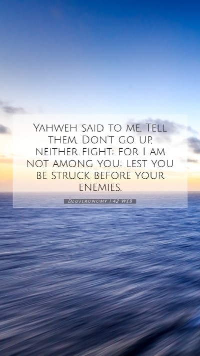 Picture 07 - Deuteronomy 1:42 WEB Mobile Phone Wallpaper - Yahweh said to me, Tell them, Don't go up, - Mobile Bible Verse Wallpaper