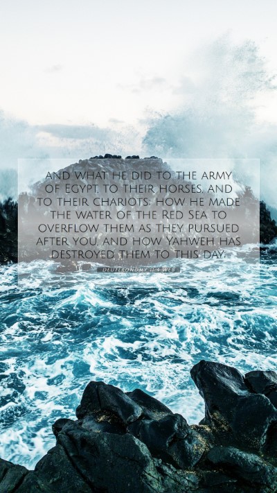Picture 07 - Deuteronomy 11:4 WEB Mobile Phone Wallpaper - and what he did to the army of Egypt, to their - Mobile Bible Verse Wallpaper