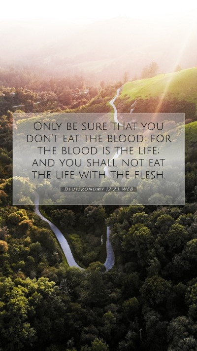 Picture 07 - Deuteronomy 12:23 WEB Mobile Phone Wallpaper - Only be sure that you don't eat the blood: for - Mobile Bible Verse Wallpaper