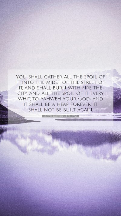 Picture 07 - Deuteronomy 13:16 WEB Mobile Phone Wallpaper - You shall gather all the spoil of it into the - Mobile Bible Verse Wallpaper