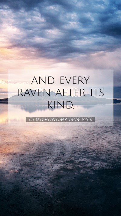 Picture 07 - Deuteronomy 14:14 WEB Mobile Phone Wallpaper - and every raven after its - Mobile Bible Verse Wallpaper