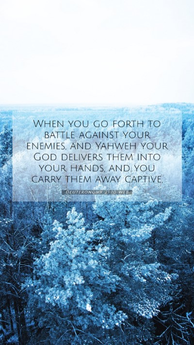 Picture 07 - Deuteronomy 21:10 WEB Mobile Phone Wallpaper - When you go forth to battle against your enemies, - Mobile Bible Verse Wallpaper