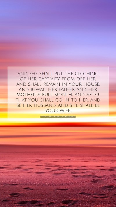 Picture 07 - Deuteronomy 21:13 WEB Mobile Phone Wallpaper - and she shall put the clothing of her captivity - Mobile Bible Verse Wallpaper