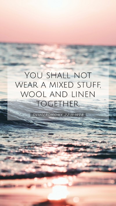 Picture 07 - Deuteronomy 22:11 WEB Mobile Phone Wallpaper - You shall not wear a mixed stuff, wool and linen - Mobile Bible Verse Wallpaper