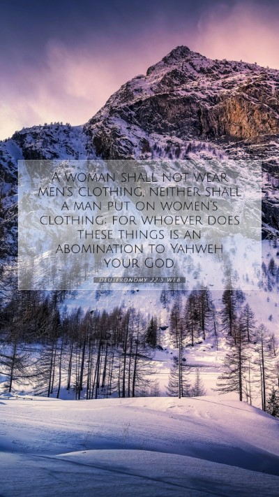 Picture 07 - Deuteronomy 22:5 WEB Mobile Phone Wallpaper - A woman shall not wear men's clothing, neither - Mobile Bible Verse Wallpaper