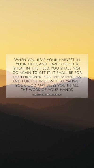Picture 07 - Deuteronomy 24:19 WEB Mobile Phone Wallpaper - When you reap your harvest in your field, and - Mobile Bible Verse Wallpaper