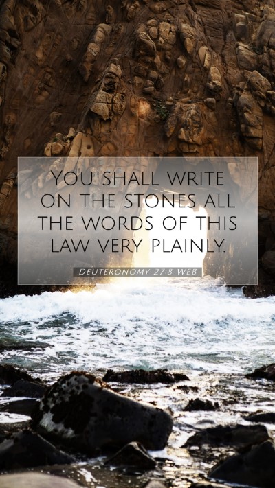 Picture 07 - Deuteronomy 27:8 WEB Mobile Phone Wallpaper - You shall write on the stones all the words of - Mobile Bible Verse Wallpaper
