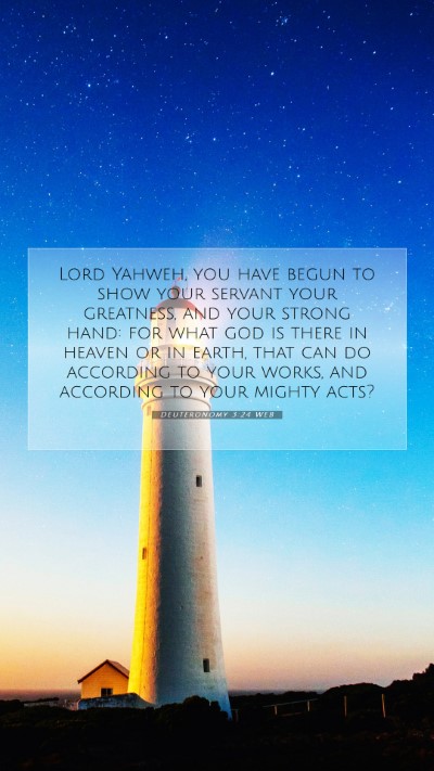 Picture 07 - Deuteronomy 3:24 WEB Mobile Phone Wallpaper - Lord Yahweh, you have begun to show your servant - Mobile Bible Verse Wallpaper