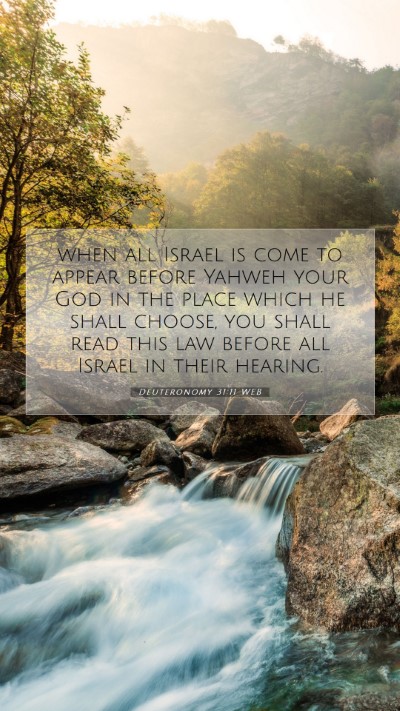 Picture 07 - Deuteronomy 31:11 WEB Mobile Phone Wallpaper - when all Israel is come to appear before Yahweh - Mobile Bible Verse Wallpaper