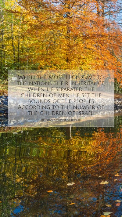 Picture 07 - Deuteronomy 32:8 WEB Mobile Phone Wallpaper - When the Most High gave to the nations their - Mobile Bible Verse Wallpaper