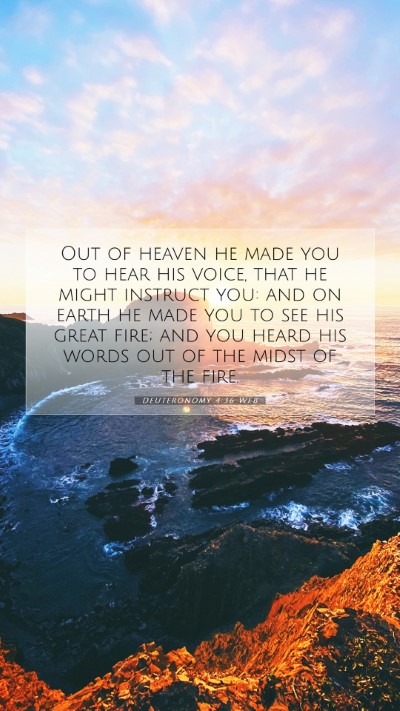 Picture 07 - Deuteronomy 4:36 WEB Mobile Phone Wallpaper - Out of heaven he made you to hear his voice, that - Mobile Bible Verse Wallpaper