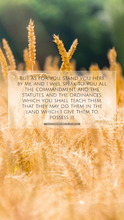 Picture 07 - Deuteronomy 5:31 WEB Mobile Phone Wallpaper - But as for you, stand you here by me, and I will - Mobile Bible Verse Wallpaper