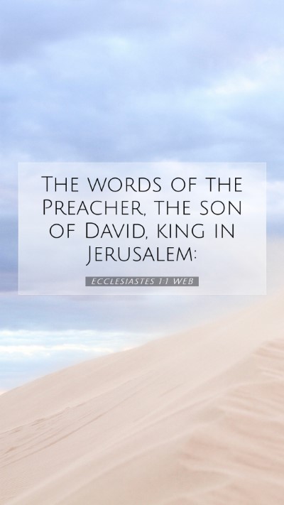 Picture 07 - Ecclesiastes 1:1 WEB Mobile Phone Wallpaper - The words of the Preacher, the son of David, king - Mobile Bible Verse Wallpaper