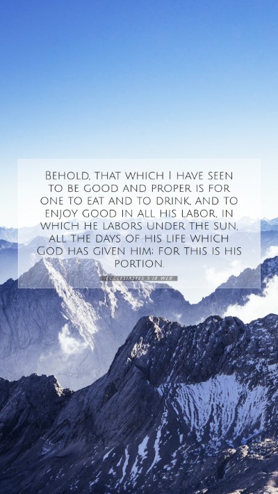 Picture 07 - Ecclesiastes 5:18 WEB Mobile Phone Wallpaper - Behold, that which I have seen to be good and - Mobile Bible Verse Wallpaper