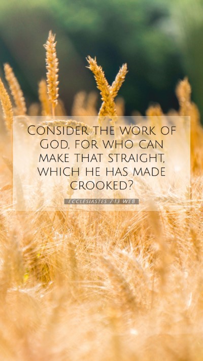 Picture 07 - Ecclesiastes 7:13 WEB Mobile Phone Wallpaper - Consider the work of God, for who can make that - Mobile Bible Verse Wallpaper