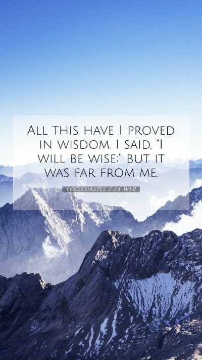 Picture 07 - Ecclesiastes 7:23 WEB Mobile Phone Wallpaper - All this have I proved in wisdom. I said, 