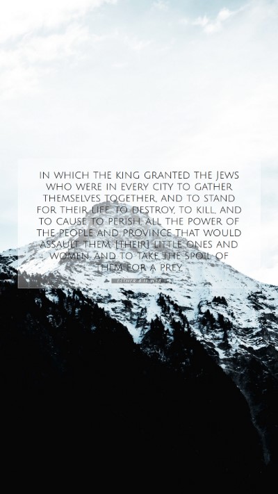 Picture 07 - Esther 8:11 WEB Mobile Phone Wallpaper - in which the king granted the Jews who were in - Mobile Bible Verse Wallpaper