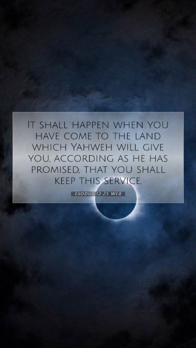Picture 07 - Exodus 12:25 WEB Mobile Phone Wallpaper - It shall happen when you have come to the land - Mobile Bible Verse Wallpaper