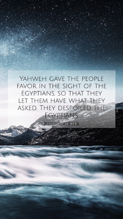 Picture 07 - Exodus 12:36 WEB Mobile Phone Wallpaper - Yahweh gave the people favor in the sight of the - Mobile Bible Verse Wallpaper