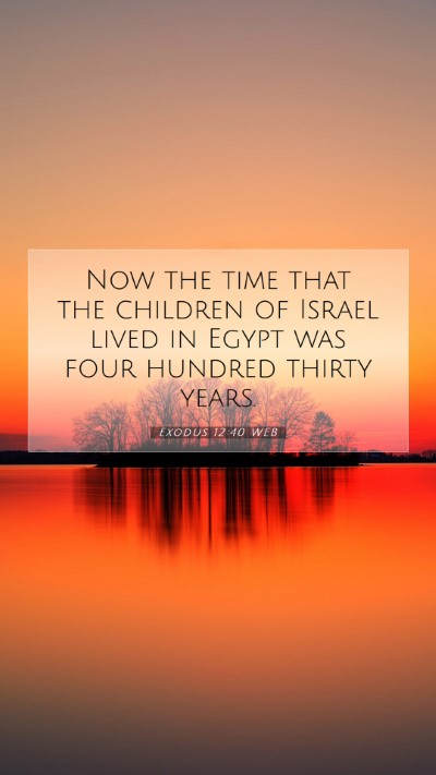 Picture 07 - Exodus 12:40 WEB Mobile Phone Wallpaper - Now the time that the children of Israel lived in - Mobile Bible Verse Wallpaper