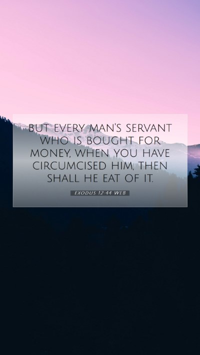 Picture 07 - Exodus 12:44 WEB Mobile Phone Wallpaper - but every man's servant who is bought for money, - Mobile Bible Verse Wallpaper