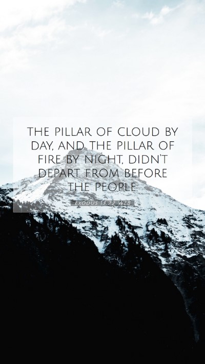 Picture 07 - Exodus 13:22 WEB Mobile Phone Wallpaper - the pillar of cloud by day, and the pillar of - Mobile Bible Verse Wallpaper