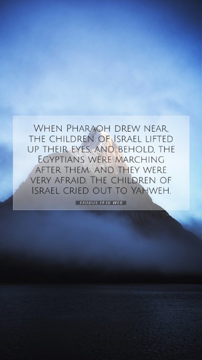 Picture 07 - Exodus 14:10 WEB Mobile Phone Wallpaper - When Pharaoh drew near, the children of Israel - Mobile Bible Verse Wallpaper