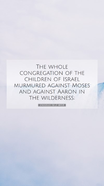 Picture 07 - Exodus 16:2 WEB Mobile Phone Wallpaper - The whole congregation of the children of Israel - Mobile Bible Verse Wallpaper