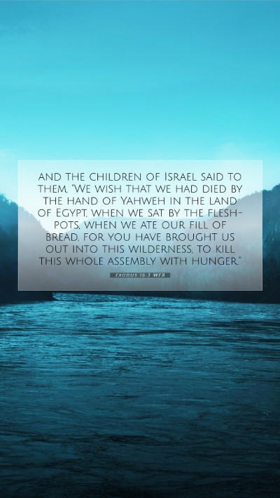 Picture 07 - Exodus 16:3 WEB Mobile Phone Wallpaper - and the children of Israel said to them, 