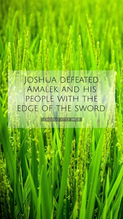 Picture 07 - Exodus 17:13 WEB Mobile Phone Wallpaper - Joshua defeated Amalek and his people with the - Mobile Bible Verse Wallpaper