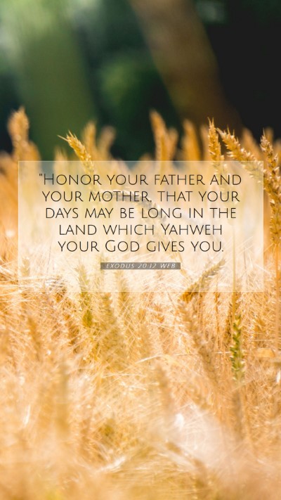 Picture 07 - Exodus 20:12 WEB Mobile Phone Wallpaper - 