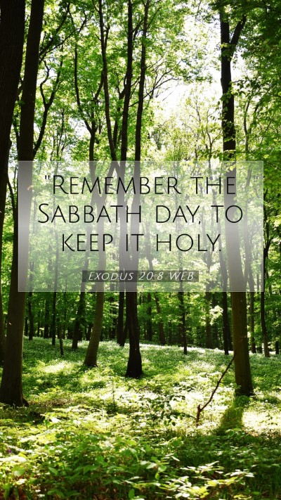 Picture 07 - Exodus 20:8 WEB Mobile Phone Wallpaper - 