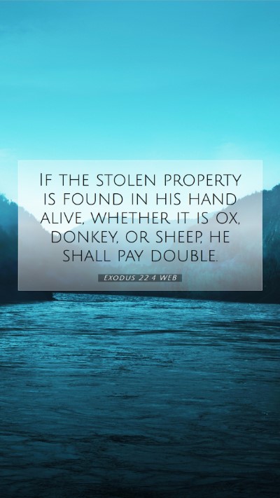 Picture 07 - Exodus 22:4 WEB Mobile Phone Wallpaper - If the stolen property is found in his hand - Mobile Bible Verse Wallpaper