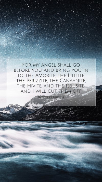 Picture 07 - Exodus 23:23 WEB Mobile Phone Wallpaper - For my angel shall go before you, and bring you - Mobile Bible Verse Wallpaper