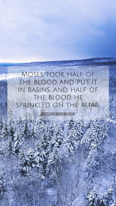 Picture 07 - Exodus 24:6 WEB Mobile Phone Wallpaper - Moses took half of the blood and put it in - Mobile Bible Verse Wallpaper