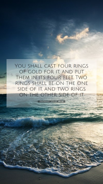 Picture 07 - Exodus 25:12 WEB Mobile Phone Wallpaper - You shall cast four rings of gold for it, and put - Mobile Bible Verse Wallpaper
