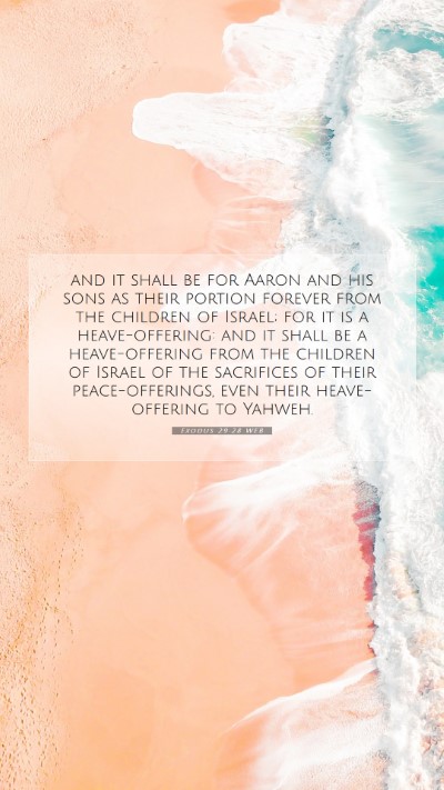Picture 07 - Exodus 29:28 WEB Mobile Phone Wallpaper - and it shall be for Aaron and his sons as their - Mobile Bible Verse Wallpaper