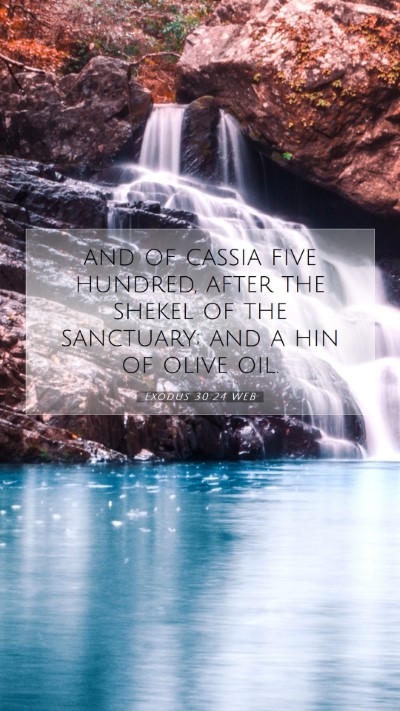 Picture 07 - Exodus 30:24 WEB Mobile Phone Wallpaper - and of cassia five hundred, after the shekel of - Mobile Bible Verse Wallpaper