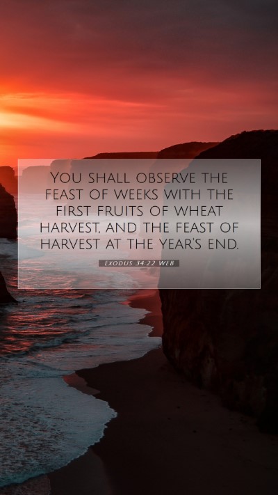 Picture 07 - Exodus 34:22 WEB Mobile Phone Wallpaper - You shall observe the feast of weeks with the - Mobile Bible Verse Wallpaper