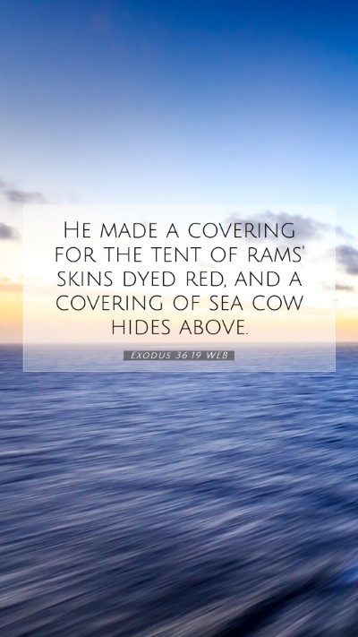 Picture 07 - Exodus 36:19 WEB Mobile Phone Wallpaper - He made a covering for the tent of rams' skins - Mobile Bible Verse Wallpaper