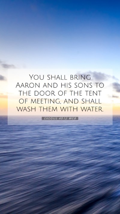 Picture 07 - Exodus 40:12 WEB Mobile Phone Wallpaper - You shall bring Aaron and his sons to the door of - Mobile Bible Verse Wallpaper