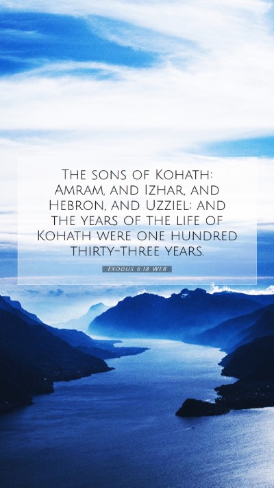 Picture 07 - Exodus 6:18 WEB Mobile Phone Wallpaper - The sons of Kohath: Amram, and Izhar, and Hebron, - Mobile Bible Verse Wallpaper