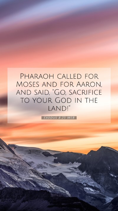 Picture 07 - Exodus 8:25 WEB Mobile Phone Wallpaper - Pharaoh called for Moses and for Aaron, and said, - Mobile Bible Verse Wallpaper