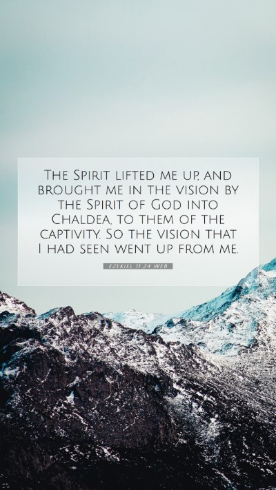 Picture 07 - Ezekiel 11:24 WEB Mobile Phone Wallpaper - The Spirit lifted me up, and brought me in the - Mobile Bible Verse Wallpaper